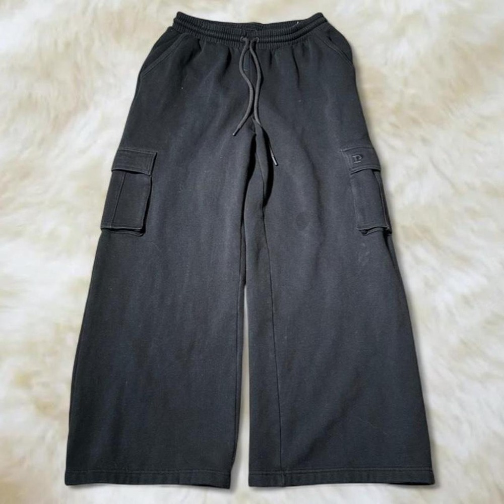 Victoria’s Secret PINK Black Wide Leg Cargo Sweatpants Y2K Medium